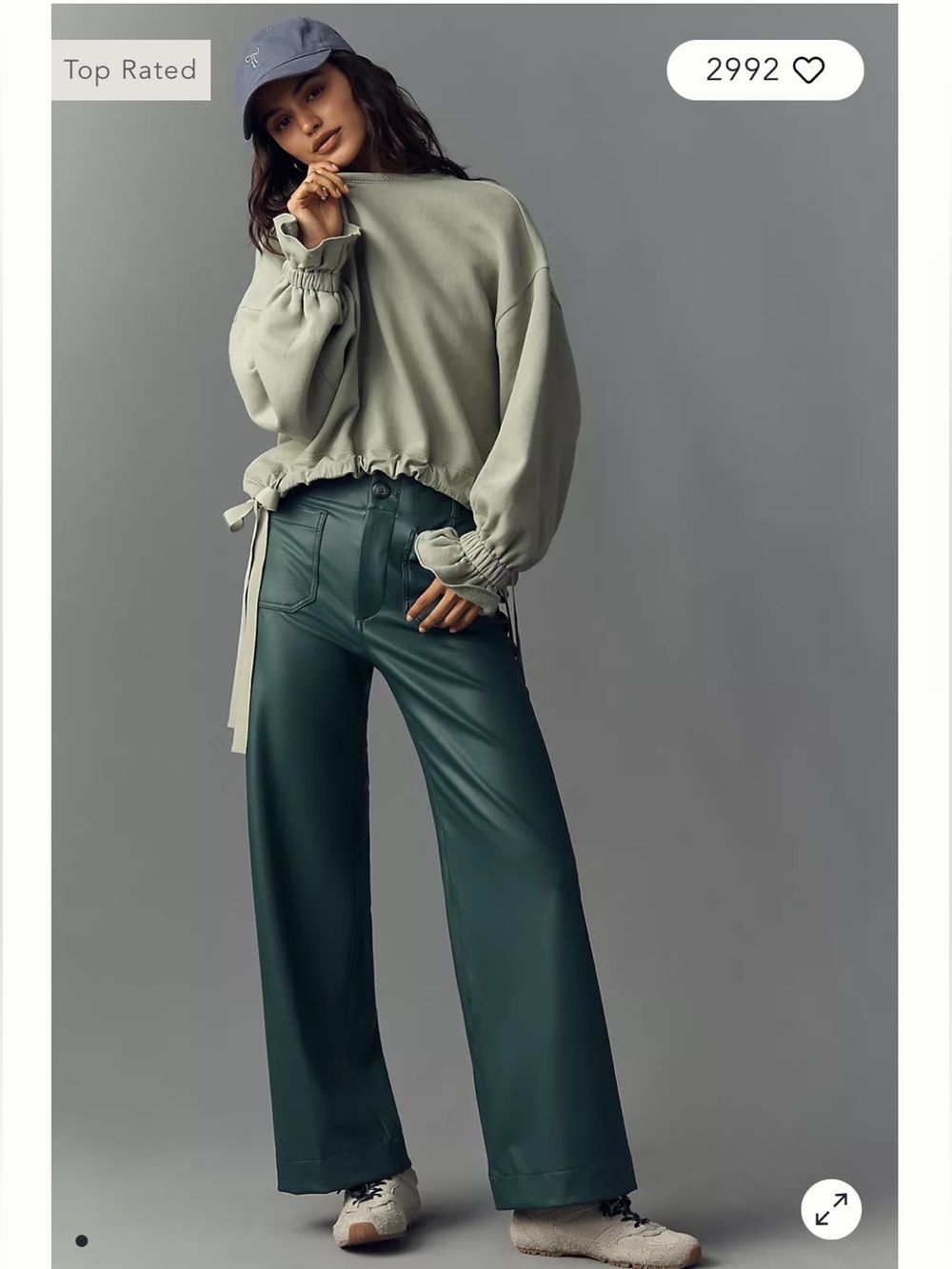 NWT Anthropologie size 26/2 The Colette faux leather pants